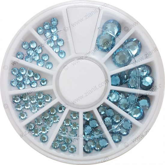 Swarovski Hotfix Crystals Aquamarine Color Multi-size Pack Swarovski Hotfix Crystals Aquamarine Color Multi-size Pack