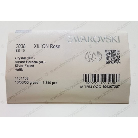 Swarovski 2038 Hotfix Crystals SS10 Crystal AB 1440 pcs Swarovski 2038 Hotfix Crystals SS10 Crystal AB 1440 pcs