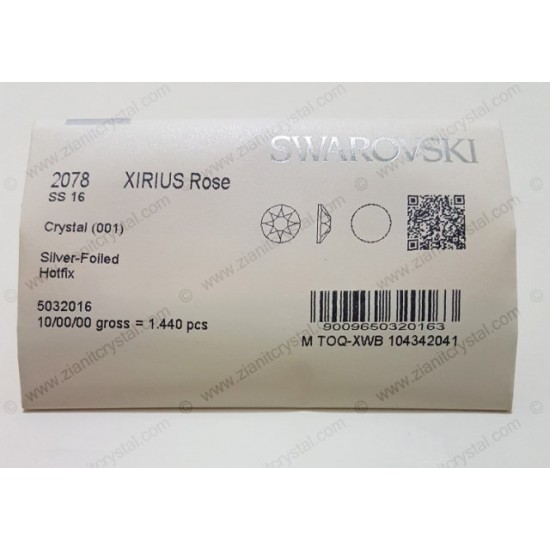 Swarovski 2078 Hotfix Crystals SS16 Crystal Color 1440 pcs Swarovski 2078 Hotfix Crystals SS16 Crystal Color 1440 pcs