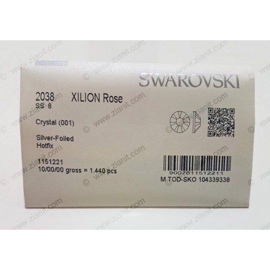 Swarovski 2038 Hotfix Crystals SS8 Crystal Color 1440 pcs