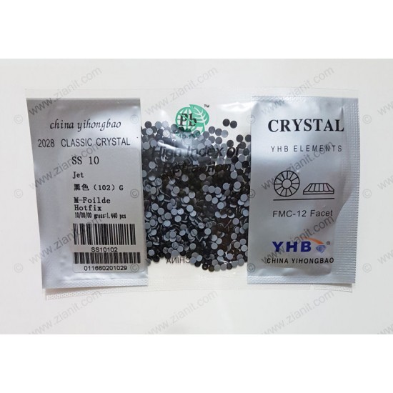 YHB Hotfix Crystals SS10 Jet 1440 pcs YHB Hotfix Crystals SS10 Jet 1440 pcs