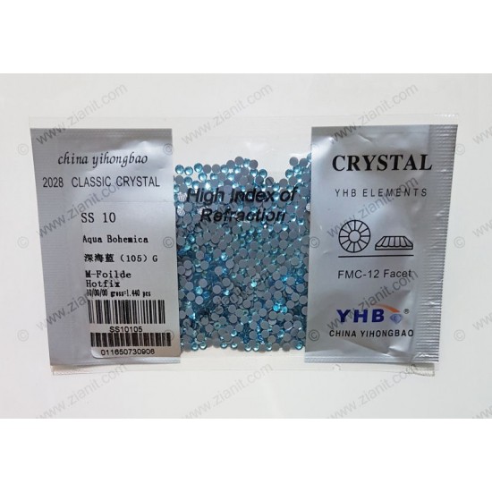 YHB Hotfix Crystals SS10 Aqua Bohemica 1440 pcs YHB Hotfix Crystals SS10 Aqua Bohemica 1440 pcs