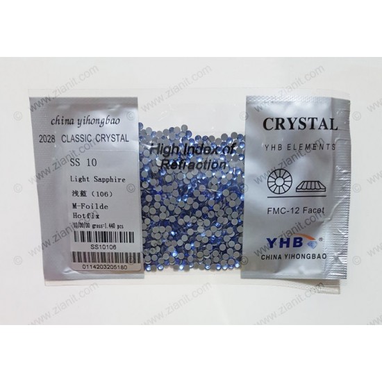 YHB Hotfix Crystals SS10 Light Sapphire 1440 pcs