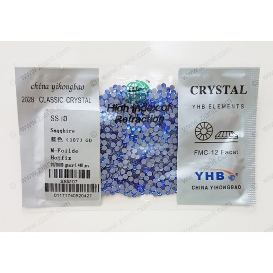 YHB Hotfix Crystals SS10 Sapphire 1440 pcs