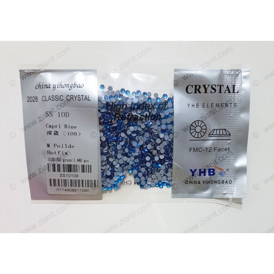 YHB Hotfix Crystals SS10 Capri Blue 1440 pcs