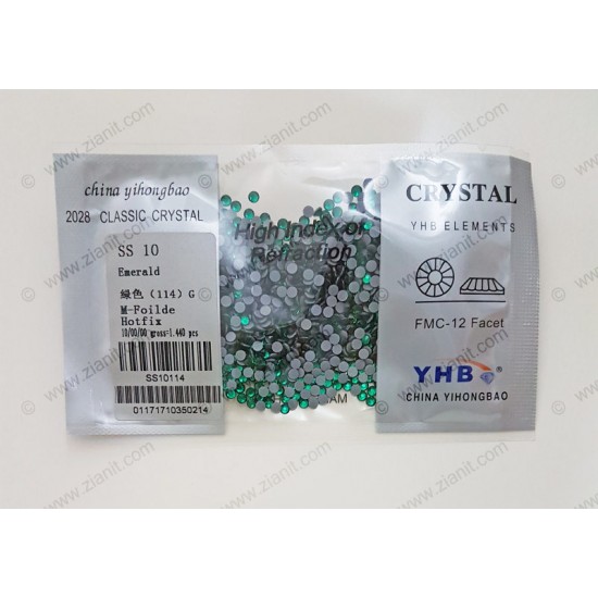 YHB Hotfix Crystals SS10 Emerald 1440 pcs YHB Hotfix Crystals SS10 Emerald 1440 pcs