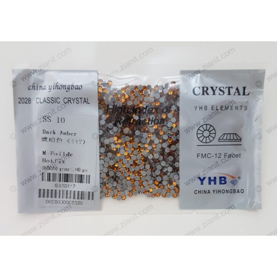 YHB Hotfix Crystals SS10 Dark Amber 1440 pcs