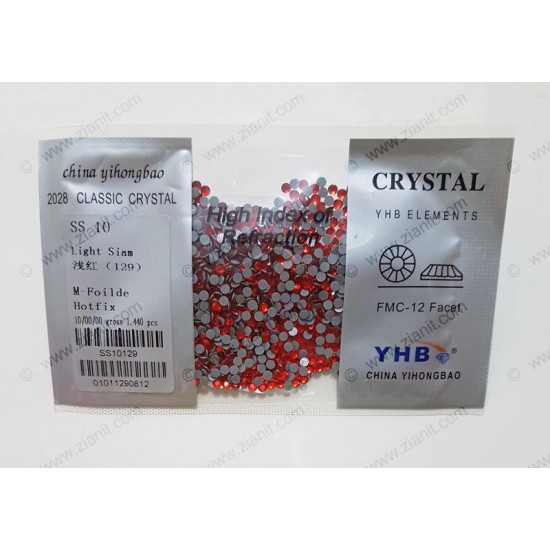 YHB Hotfix Crystals SS10 Light Siam 1440 pcs