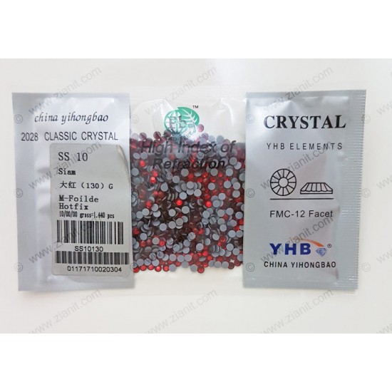 YHB Hotfix Crystals SS10 Siam 1440 pcs