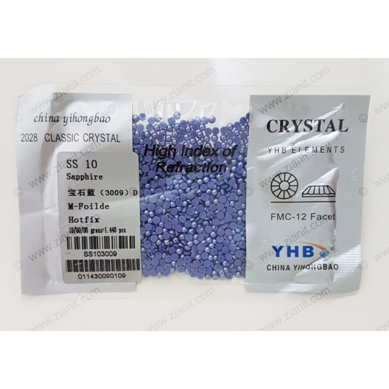 YHB Hotfix Ceramic Pearl SS10 Sapphire 1440 pcs