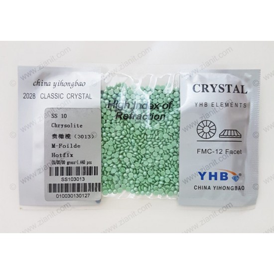 YHB Hotfix Ceramic Pearl SS10 Chrysolite 1440 pcs