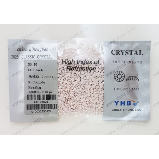 YHB Hotfix Ceramic Pearl SS10 Light Peach 1440 pcs