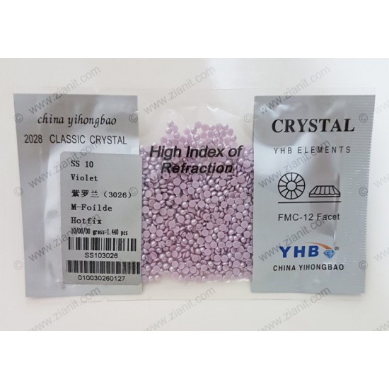 YHB Hotfix Ceramic Pearl SS10 Violet 1440 pcs