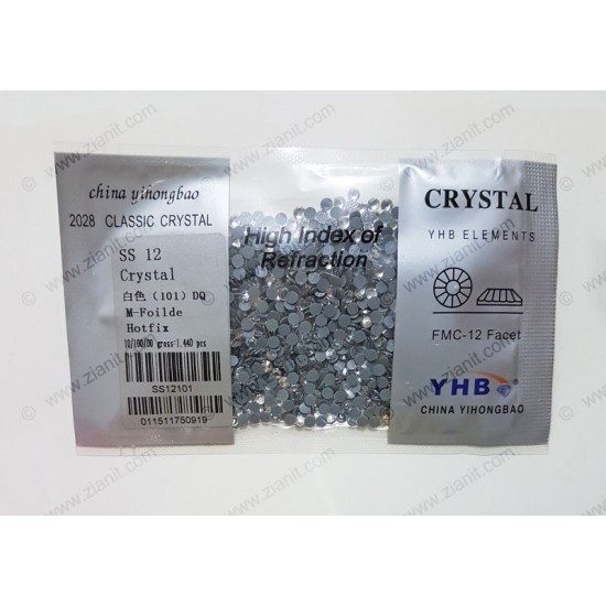 YHB Hotfix Crystals SS12 Crystal Color 1440 pcs YHB Hotfix Crystals SS12 Crystal Color 1440 pcs