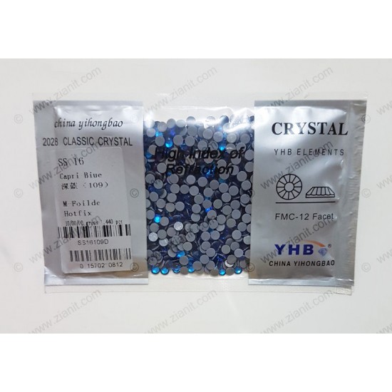 YHB Hotfix Crystals SS16 Capri Blue 1440 pcs YHB Hotfix Crystals SS16 Capri Blue 1440 pcs