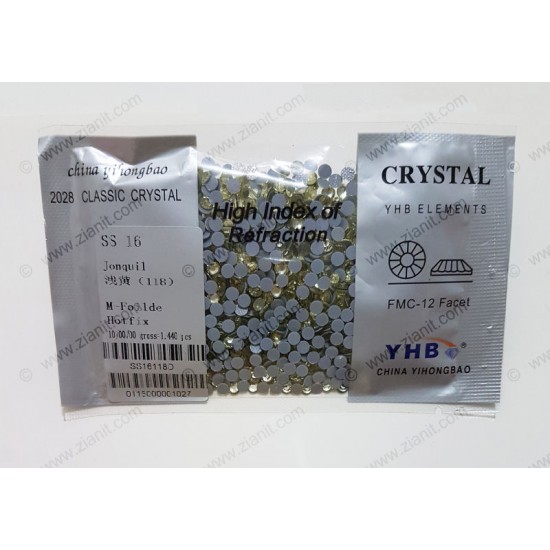 YHB Hotfix Crystals SS16 Jonquil 1440 pcs