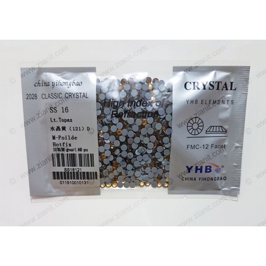 YHB Hotfix Crystals SS16 Light Topaz 1440 pcs YHB Hotfix Crystals SS16 Light Topaz 1440 pcs