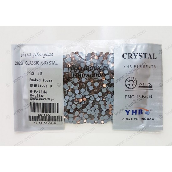 YHB Hotfix Crystals SS16 Smoked Topaz 1440 pcs YHB Hotfix Crystals SS16 Smoked Topaz 1440 pcs