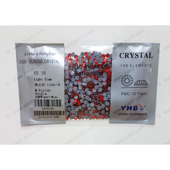 YHB Hotfix Crystals SS16 Light Siam 1440 pcs