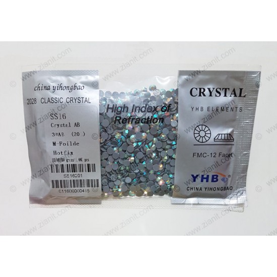 YHB Hotfix Crystals SS16 Crystal AB 1440 pcs YHB Hotfix Crystals SS16 Crystal AB 1440 pcs