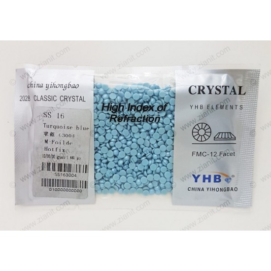 YHB Hotfix Ceramic Pearl SS16 Turquoise Blue 1440 pcs YHB Hotfix Ceramic Pearl SS16 Turquoise Blue 1440 pcs