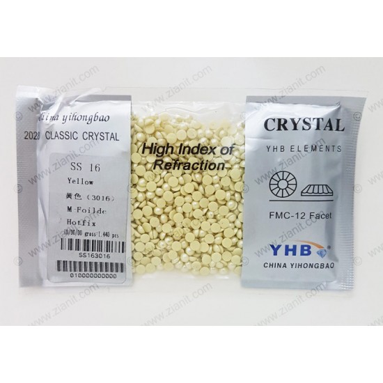 YHB Hotfix Ceramic Pearl SS16 Yellow 1440 pcs YHB Hotfix Ceramic Pearl SS16 Yellow 1440 pcs