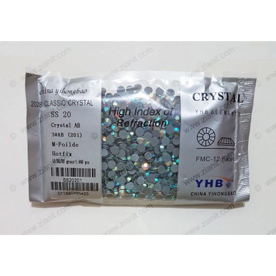 YHB Hotfix Crystals SS20 Crystal AB 1440 pcs