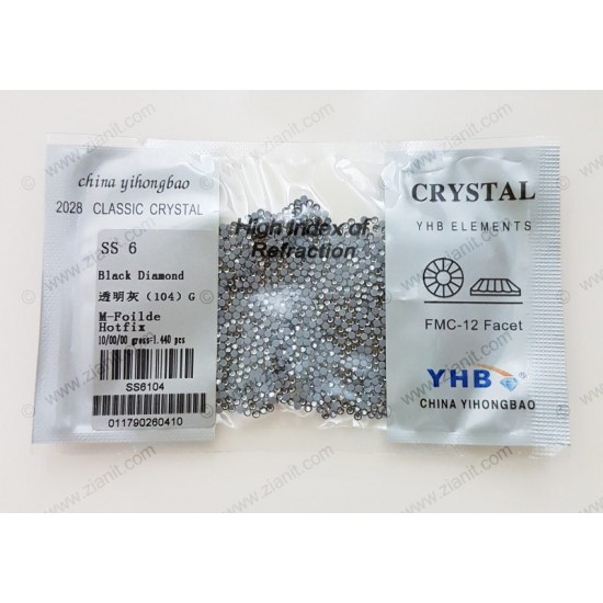 YHB Hotfix Crystals SS6 Black Diamond 1440 pcs YHB Hotfix Crystals SS6 Black Diamond 1440 pcs