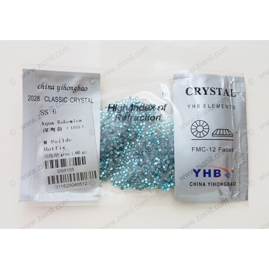 YHB Hotfix Crystals SS6 Aqua Bohemica 1440 pcs