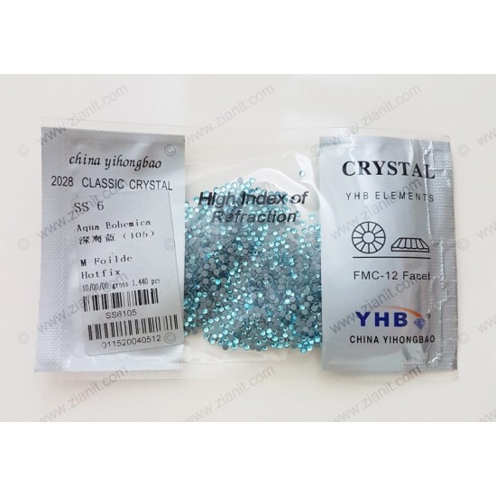 YHB Hotfix Crystals SS6 Aqua Bohemica 1440 pcs YHB Hotfix Crystals SS6 Aqua Bohemica 1440 pcs