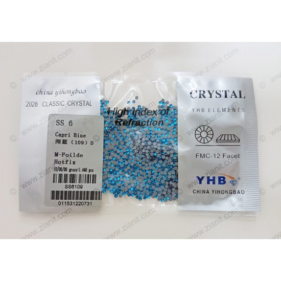 YHB Hotfix Crystals SS6 Capri Blue 1440 pcs