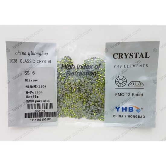 YHB Hotfix Crystals SS6 Olivine 1440 pcs YHB Hotfix Crystals SS6 Olivine 1440 pcs