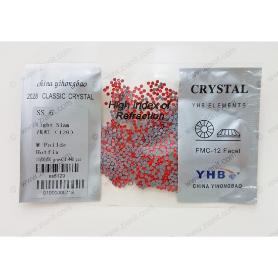 YHB Hotfix Crystals SS6 Light Siam 1440 pcs