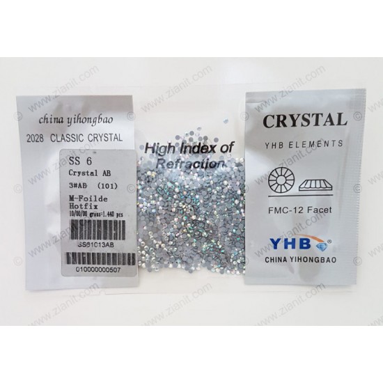 YHB Hotfix Crystals SS6 Crystal AB 1440 pcs YHB Hotfix Crystals SS6 Crystal AB 1440 pcs