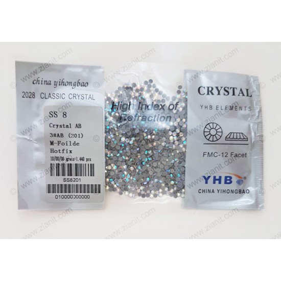 YHB Hotfix Crystals SS8 Crystal AB 1440 pcs YHB Hotfix Crystals SS8 Crystal AB 1440 pcs