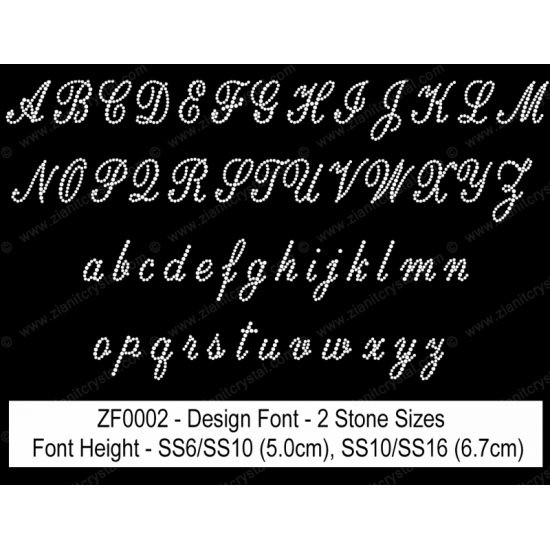 ZF0002 Multi-Size Rhinestone Design Font (2 Hotfix Sizes) ZF0002 Multi-Size Rhinestone Design Font (2 Hotfix Sizes)