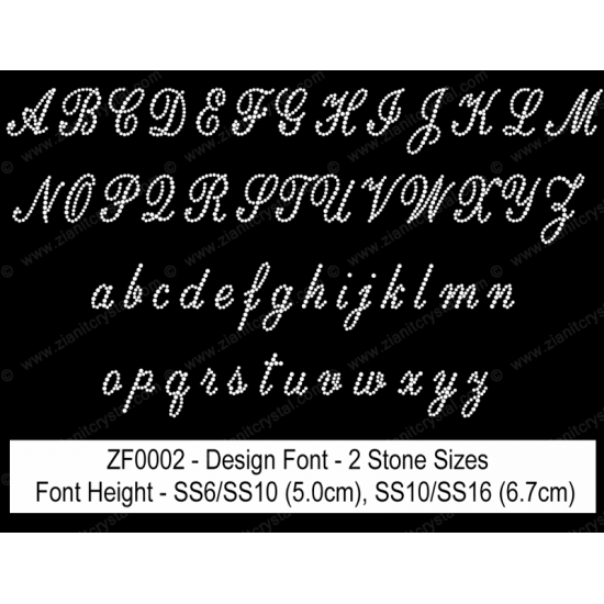 ZF0002 Multi-Size Rhinestone Design Font (2 Hotfix Sizes)