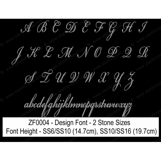 ZF0004 Multi-Size Rhinestone Design Font (2 Hotfix Sizes) ZF0004 Multi-Size Rhinestone Design Font (2 Hotfix Sizes)
