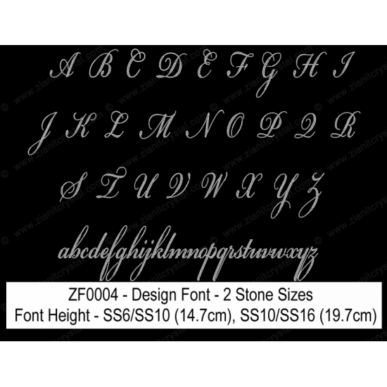 ZF0004 Multi-Size Rhinestone Design Font (2 Hotfix Sizes)