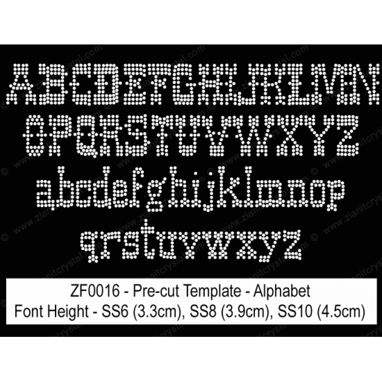 ZF0016 Rhinestone Font Pre-Cut Template Set ZF0016 Rhinestone Font Pre-Cut Template Set