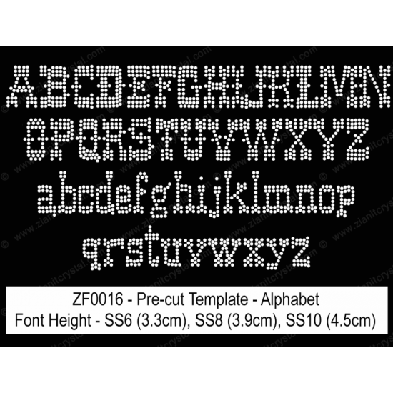 ZF0016 Rhinestone Font Pre-Cut Template Set