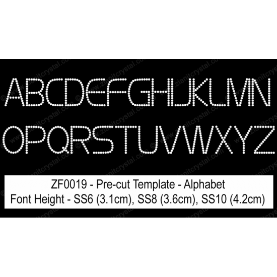 ZF0019 Rhinestone Font Pre-Cut Template Set