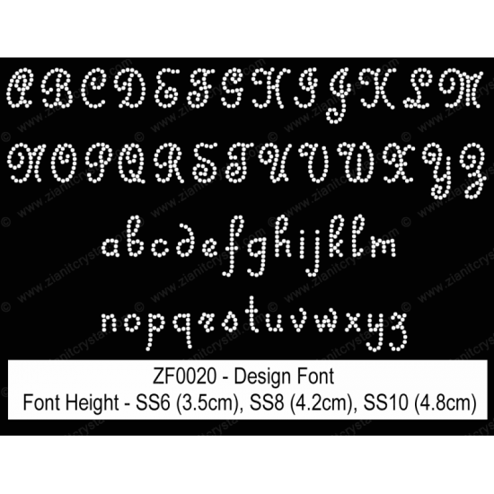 ZF0020 Rhinestone Design Font ZF0020 Rhinestone Design Font