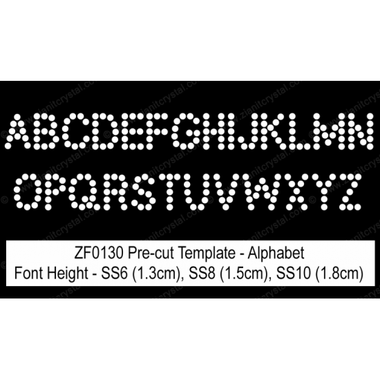ZF0130 Rhinestone Font PreCut Template Set