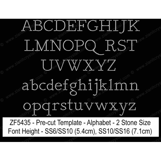 ZF5435 Multi-Size Rhinestone Design Font (2 Hotfix Sizes)