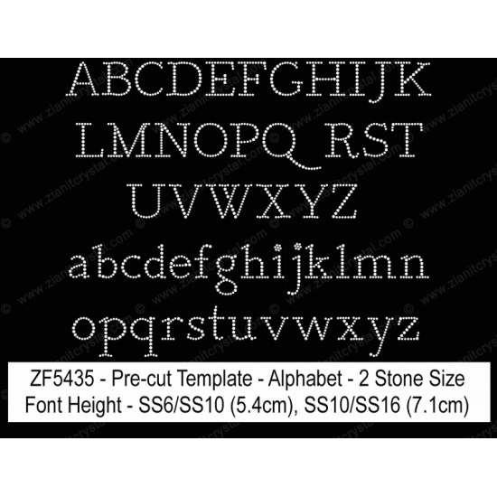 ZF5435 Multi-Size Rhinestone Design Font (2 Hotfix Sizes) ZF5435 Multi-Size Rhinestone Design Font (2 Hotfix Sizes)