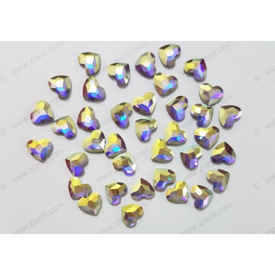 Swarovski 2808 Hotfix Crystals Heart Shape Crystal AB 6mm