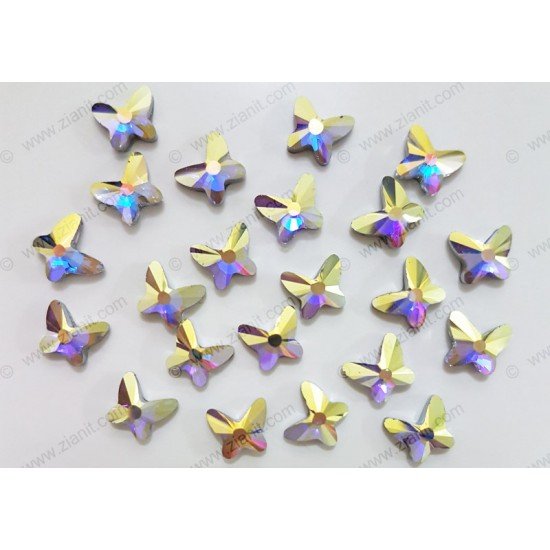 Swarovski 2855 Hotfix Crystals Butterfly Shape Crystal AB 8mm