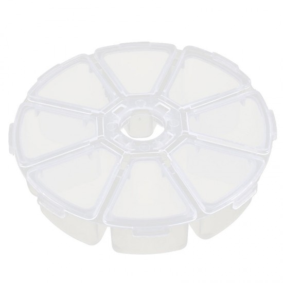 Round, 8 Compartment Hotfix Crystals Storage 10cm Diameter (Case Only)